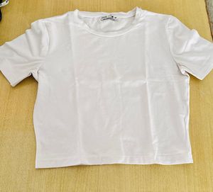 White Zara Basic Tee