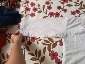 White Cotton Kurta Set, And Free Dupatta As Well