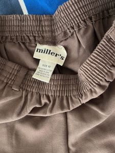Brown Elastic Waist Pants