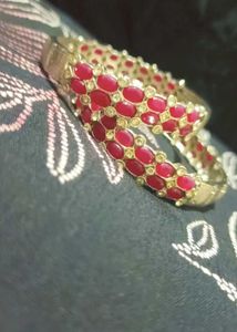 Ruby and Gold Bangle Set