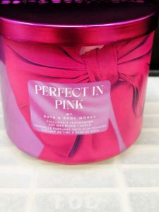 Bath &amp; Body Works Perfect In Pink 3-wick Candle
