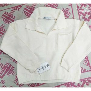 Stylish White Knit Sweater