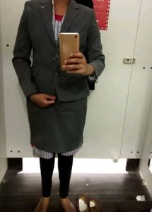 Allen Solly Gray Mini Skirt
