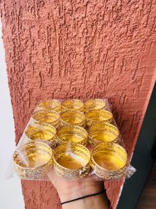 Gold Decorative Tea Light Holders (Set of 12)