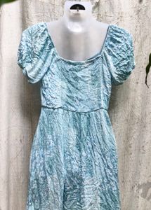 Aqua Floral Button-Down Dress