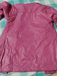 Pink Faux Leather Jacket