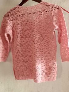 Pink Wollen Top For Women