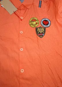 Orange Embellished New Shirt