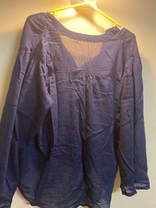 Navy V-Neck Top