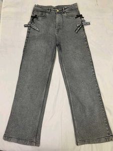Gray Wide Leg Jeans