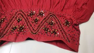 Navratri Special Red Ethnic Skirt