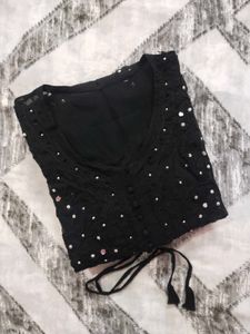 Black Embroidered Kurta