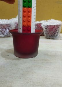 Red Glass Candle Holders