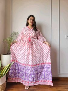 Boho Print Kaftan Dress