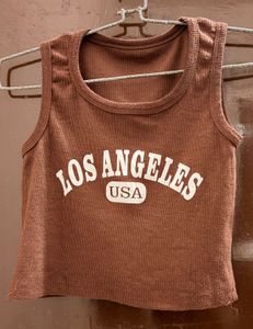 Brown LA Graphic Tank Top