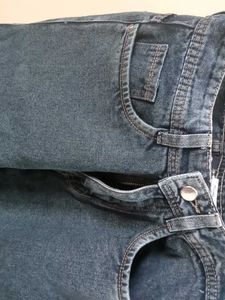 Women's Blue Denim Cargo Jeans