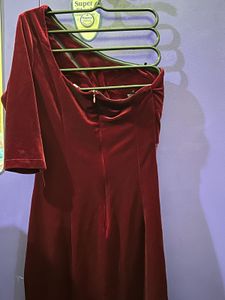 Elegant Burgundy Velvet Dress