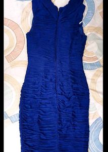 Rhinestone Embellished Royal Blue Bodycon Dress
