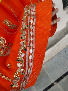 Orange Rajputi Poshak