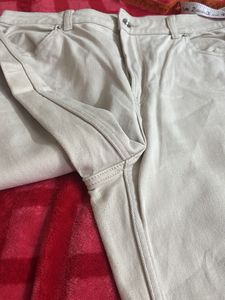 Wide Leg Beige Jeans