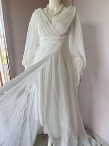 Vintage White Chiffon Gown