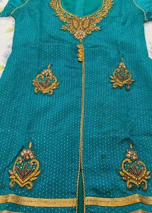 Teal Embroidered Kurta