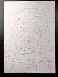 Sidhumoosewala Outline Drawing