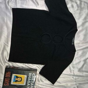Cutout Black Crop Top For Girls /Women