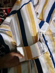Striped Button-Down Shirt Frock