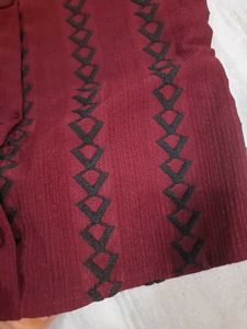 Maroon V-Neck Top