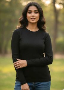 Woollen Black Long Sleeve Top