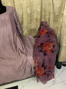 Lavender Floral Pant Kameez