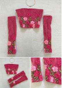 Floral Embellished Crop Top