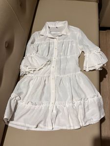 White Ruffled Mini Dress