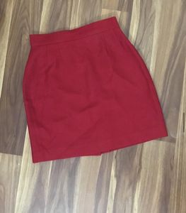 Maroon Zipper Skirt