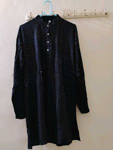 Yellow And Black Kurta