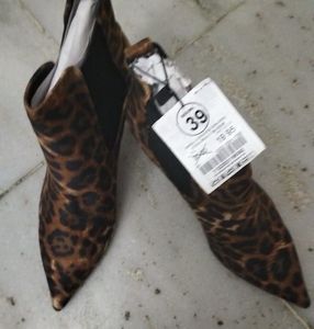 cheetah print kitten heels bershka booties
