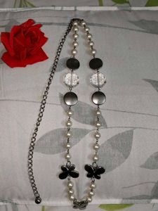 Pearl and Butterfly Necklace