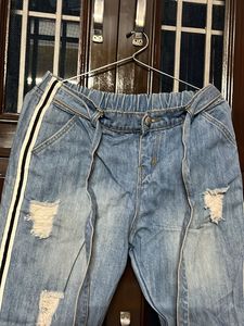 Distressed Stripe Jeans