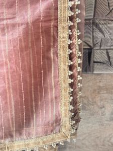 Party Wear Peach Dupatta