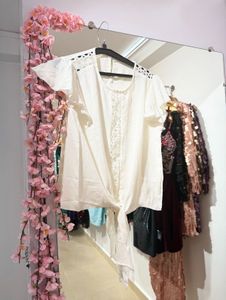 Elegant White Tie-Front Top