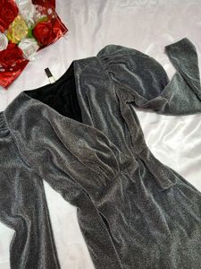 🤍Shimmery Puff Long Sleeve Dress 🤍