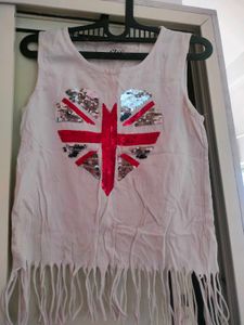 Sequin Heart Fringe Tee