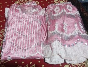 Pink Embellished Kurta Set