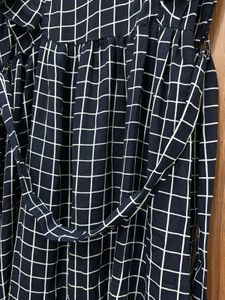 Chic navy blue &amp; White Checkered Dress