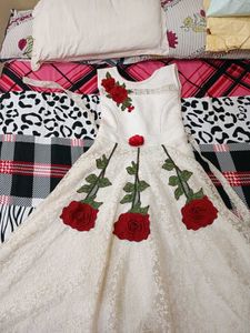 White Red Rose Gown