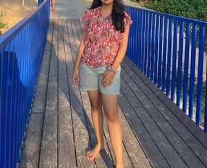 Madame Printed Ruffle Top