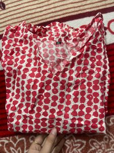 Brand New Red And White Cotton Kurti
