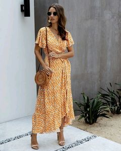 Floral Wrap Midi Dress