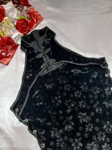 🖤Black Knee Length Cheongsam 🖤